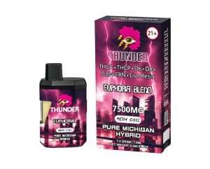 Pure Michigan Thunder Live Resin Euphoria Blend Disposable 7.5g